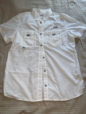 Columbia White Bahama 30 PFG Shirt medium